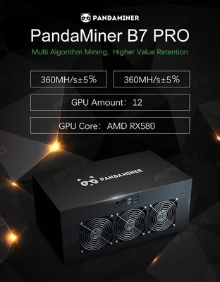পান্ডা ব্র্যান্ড Mdel Eth B7 PRO 360m মাইনার মেশিন 8PCS গ্রাফিক্স কার্ড সহ